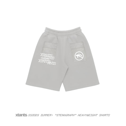 “STENOGRAPH” SWEAT SHORTS | XTANTS