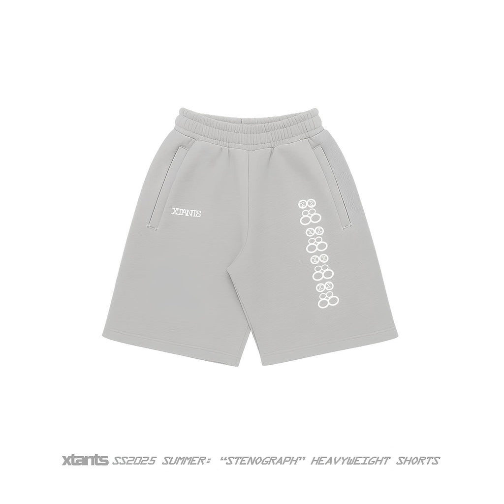 “STENOGRAPH” SWEAT SHORTS.