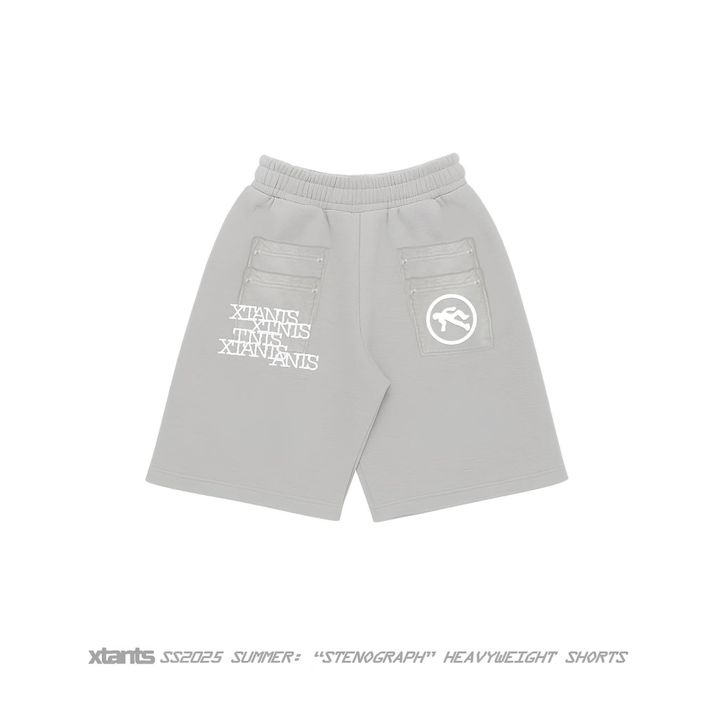 “STENOGRAPH” SWEAT SHORTS.