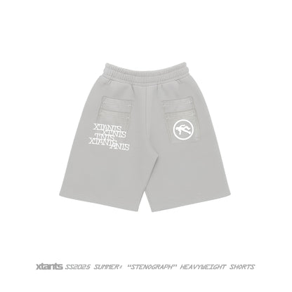 “STENOGRAPH” SWEAT SHORTS | XTANTS