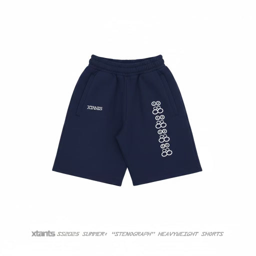 BLUE STENOGRAPH SWEAT SHORTS | XTANTS